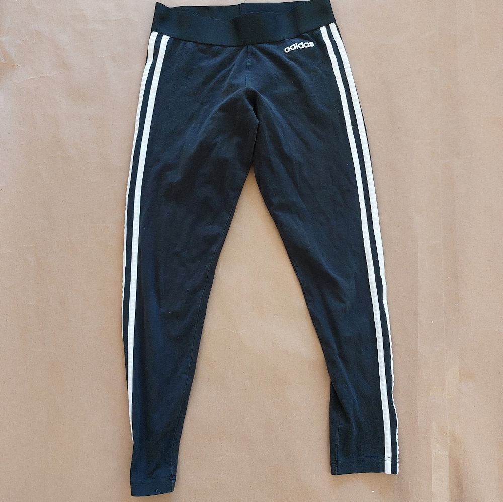 Adidas Women’s Black Stripe Workout Leggings S/XS